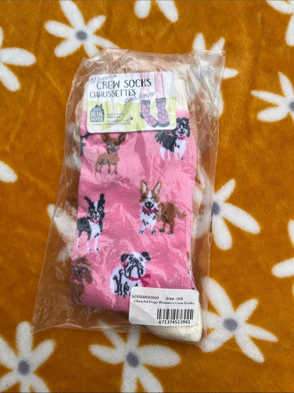Women's Pink Animal Crew Socks - Little Blue House